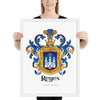 Reyes Family Crest framed artprint
