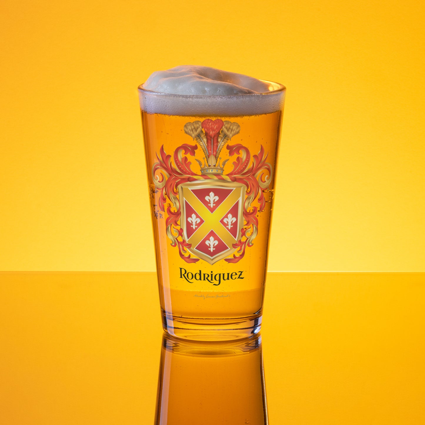 Rodriguez Family Crest beer glass-Family Crests Store
