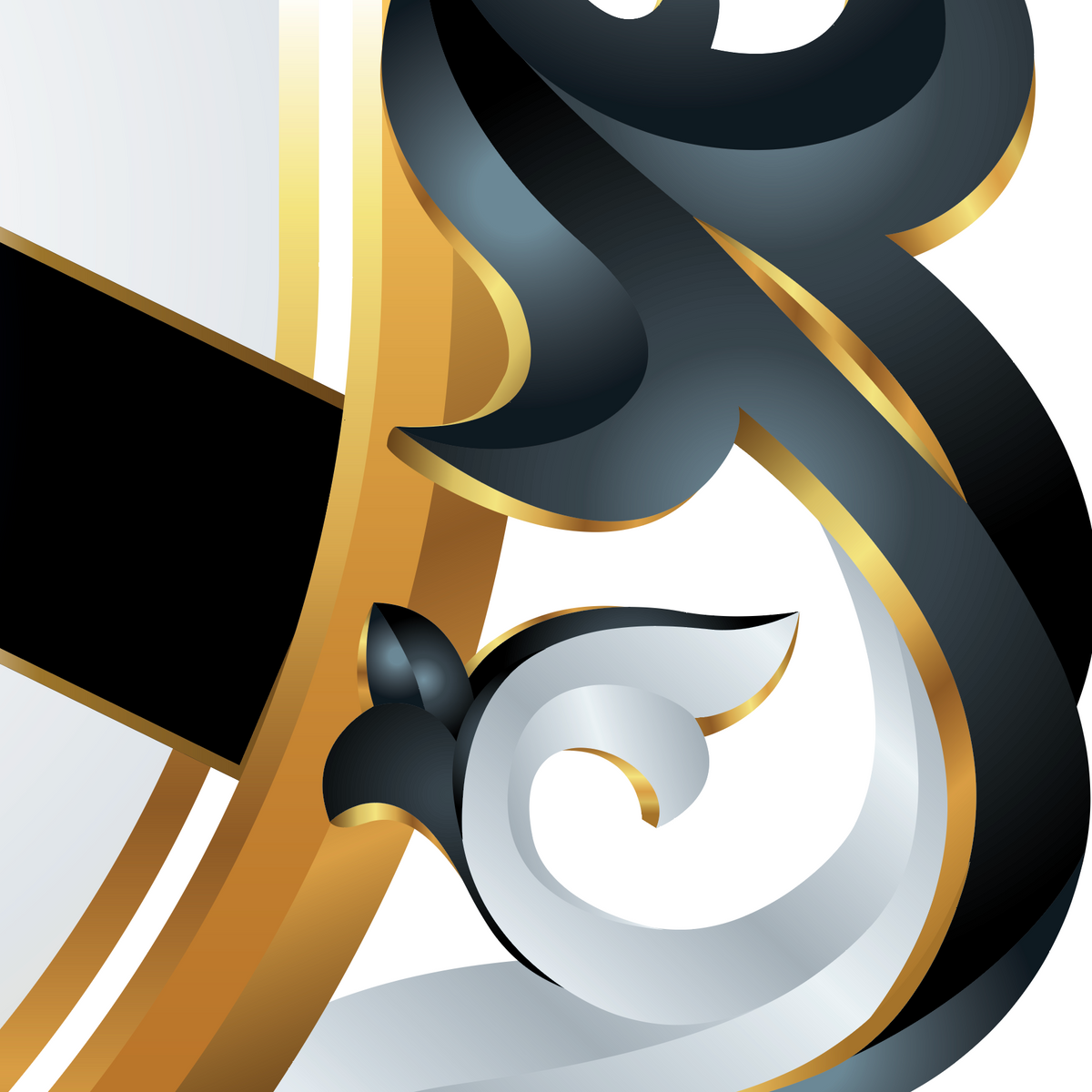 A close-up of the Rodgers Family Crest featuring  black, white, and gold msntling to the right of the shield on a white background.