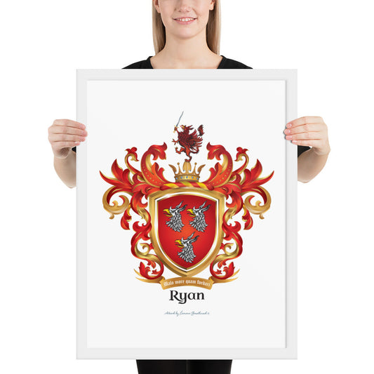 Ryan Family Crest framed artprint-Family Crests Store
