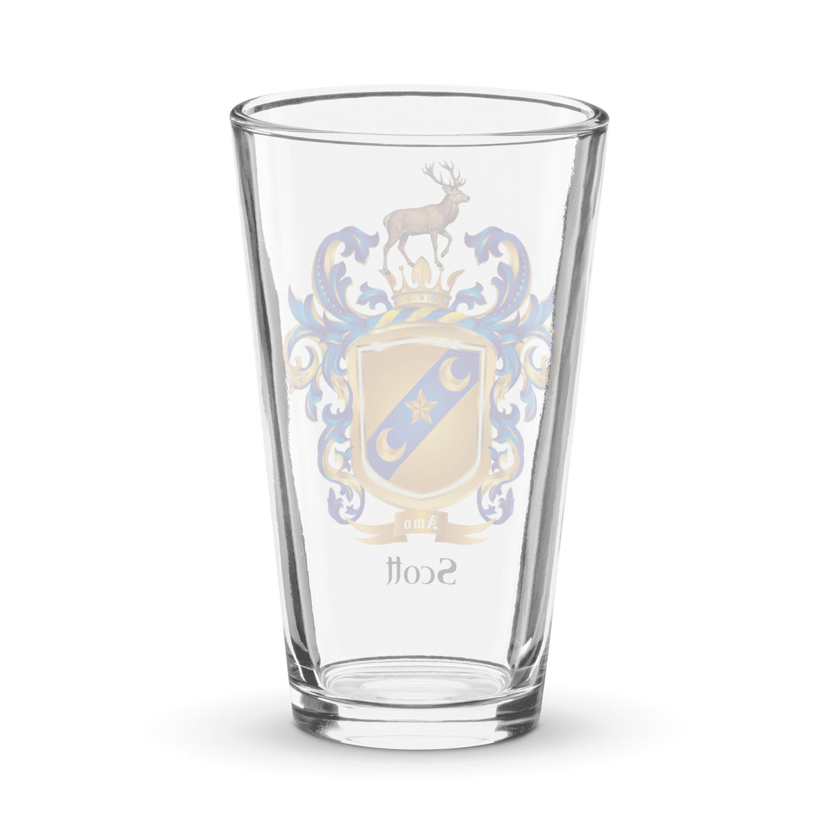 Scott Family Crest glass from rear view