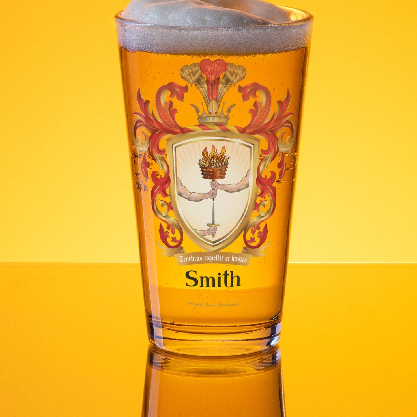 Smith Family Crest beer glass - Irish origin