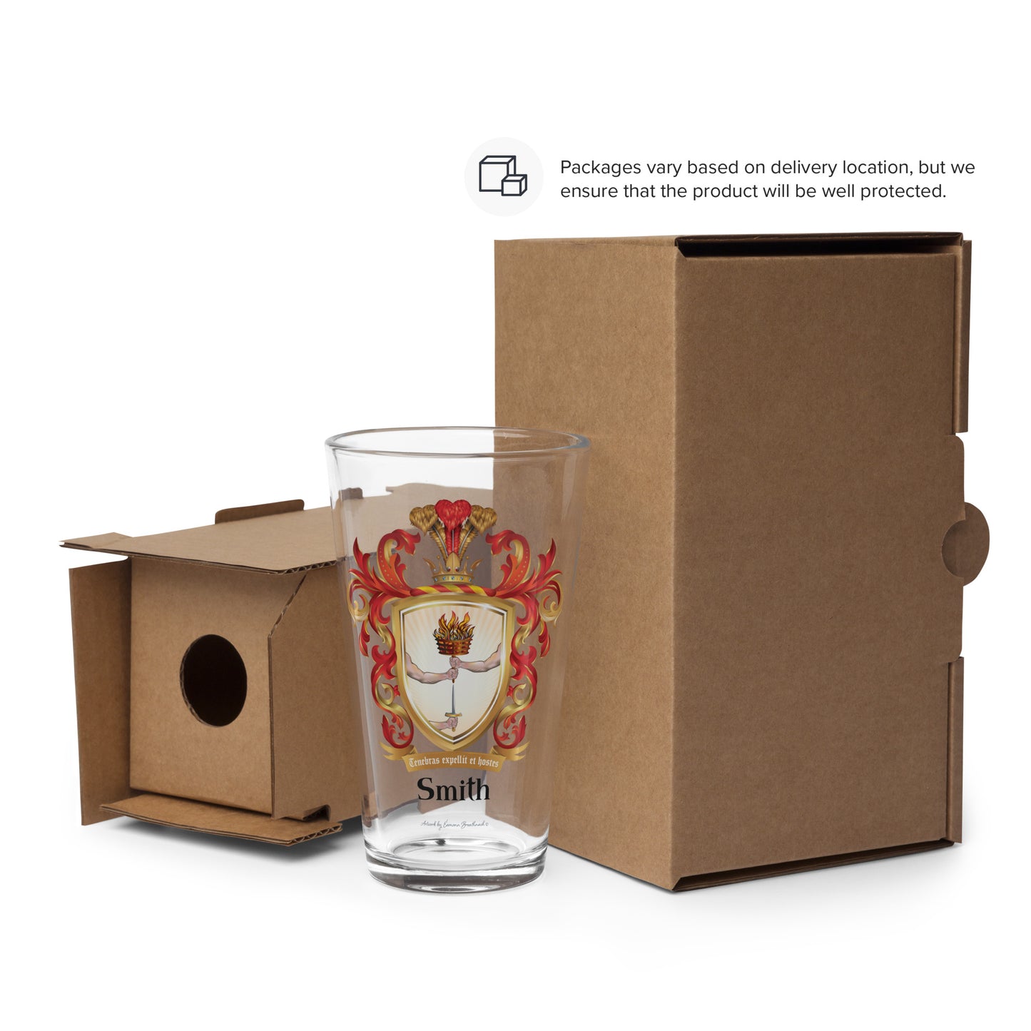 Smith Family Crest beer glass - Irish origin