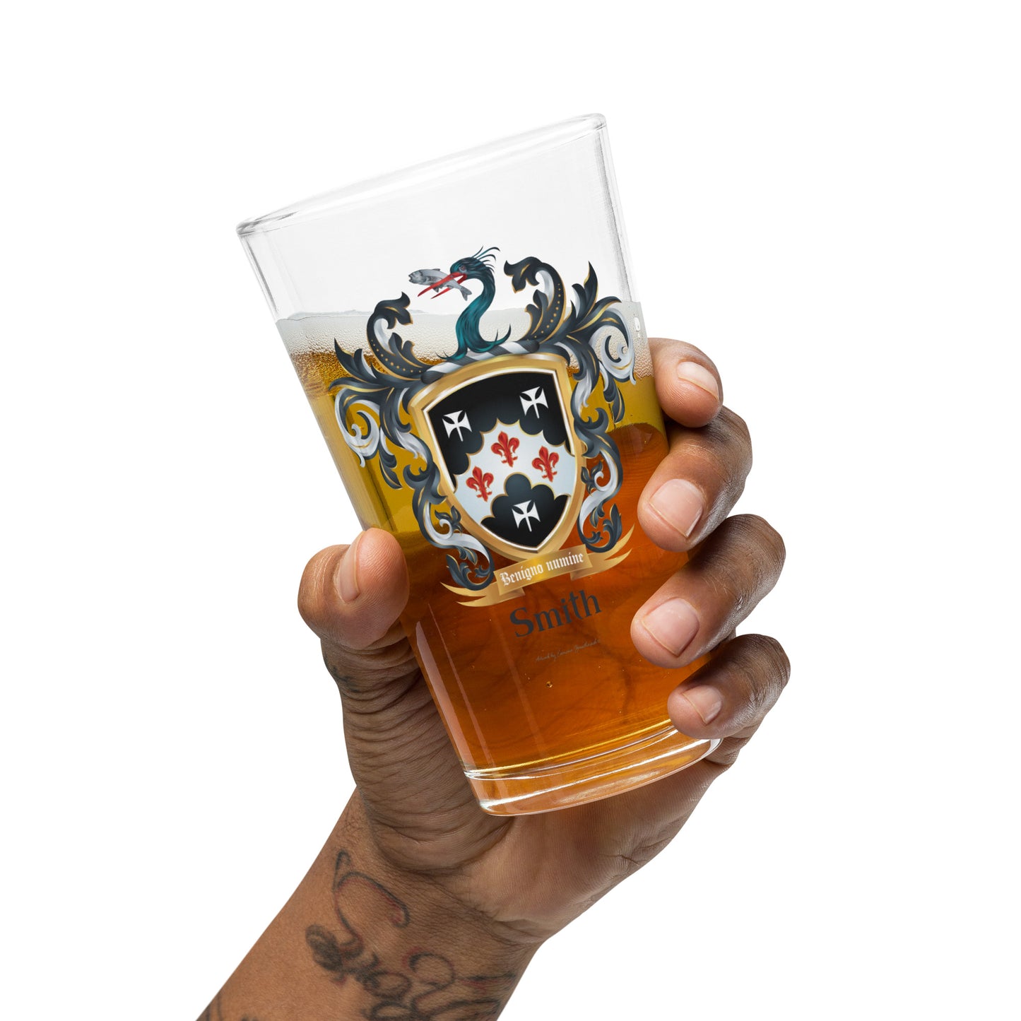 Smith Family Crest beer glass - English origin