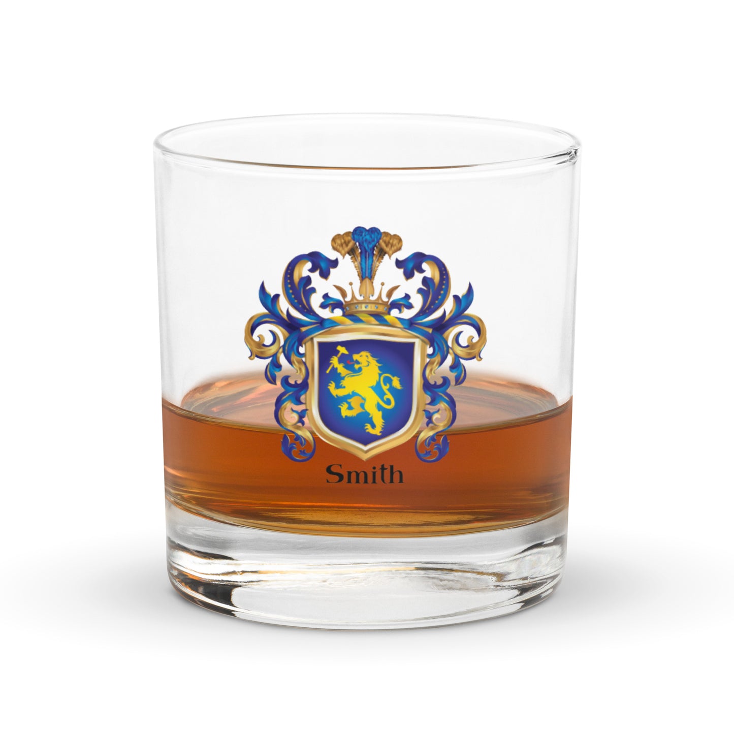 Smith Family Crest Rocks Glass - Germanic origin