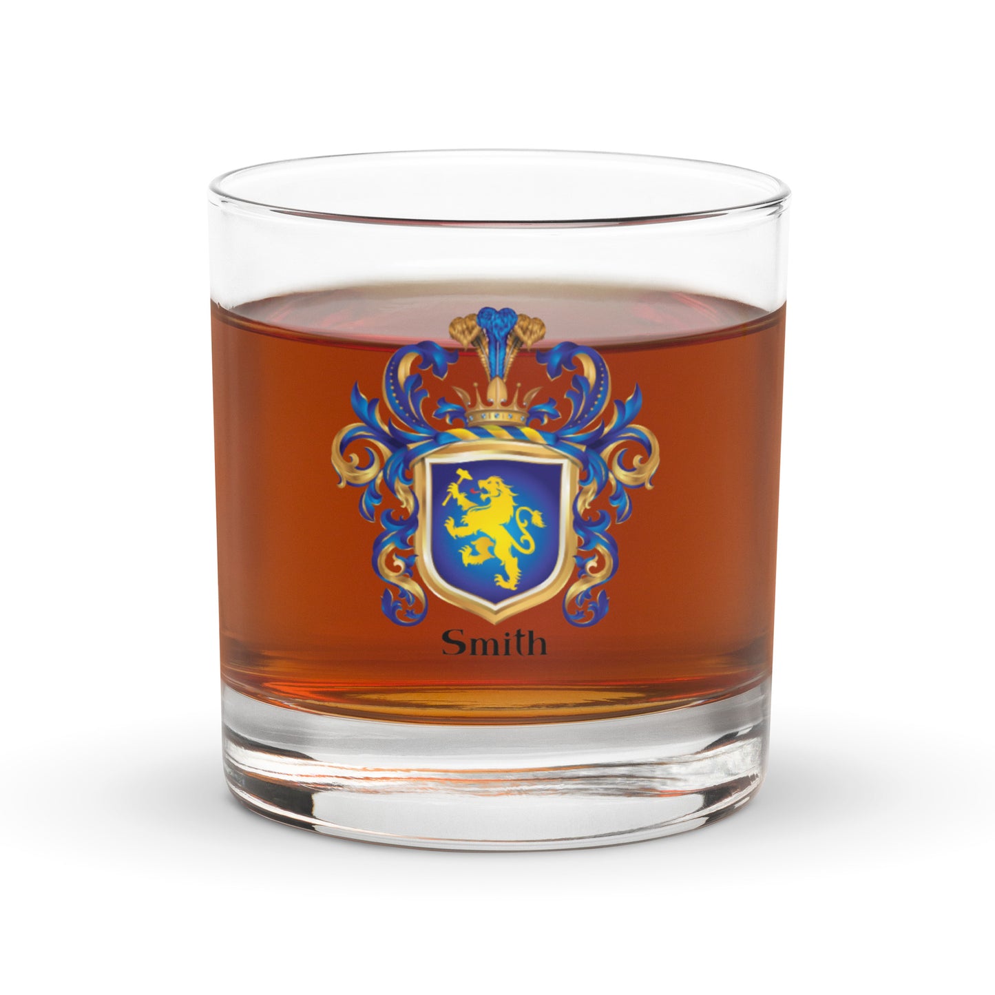 Smith Family Crest Rocks Glass - Germanic origin