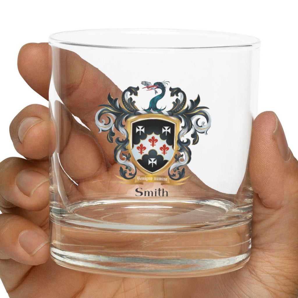 Smith Family Crest Rocks glass - English origin