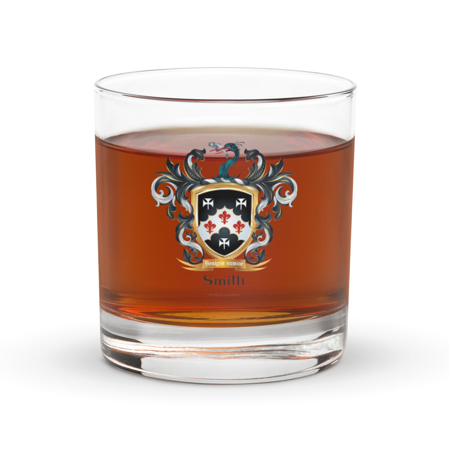 Smith Family Crest Rocks glass - English origin