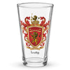 Leahy Family Crest beer glass