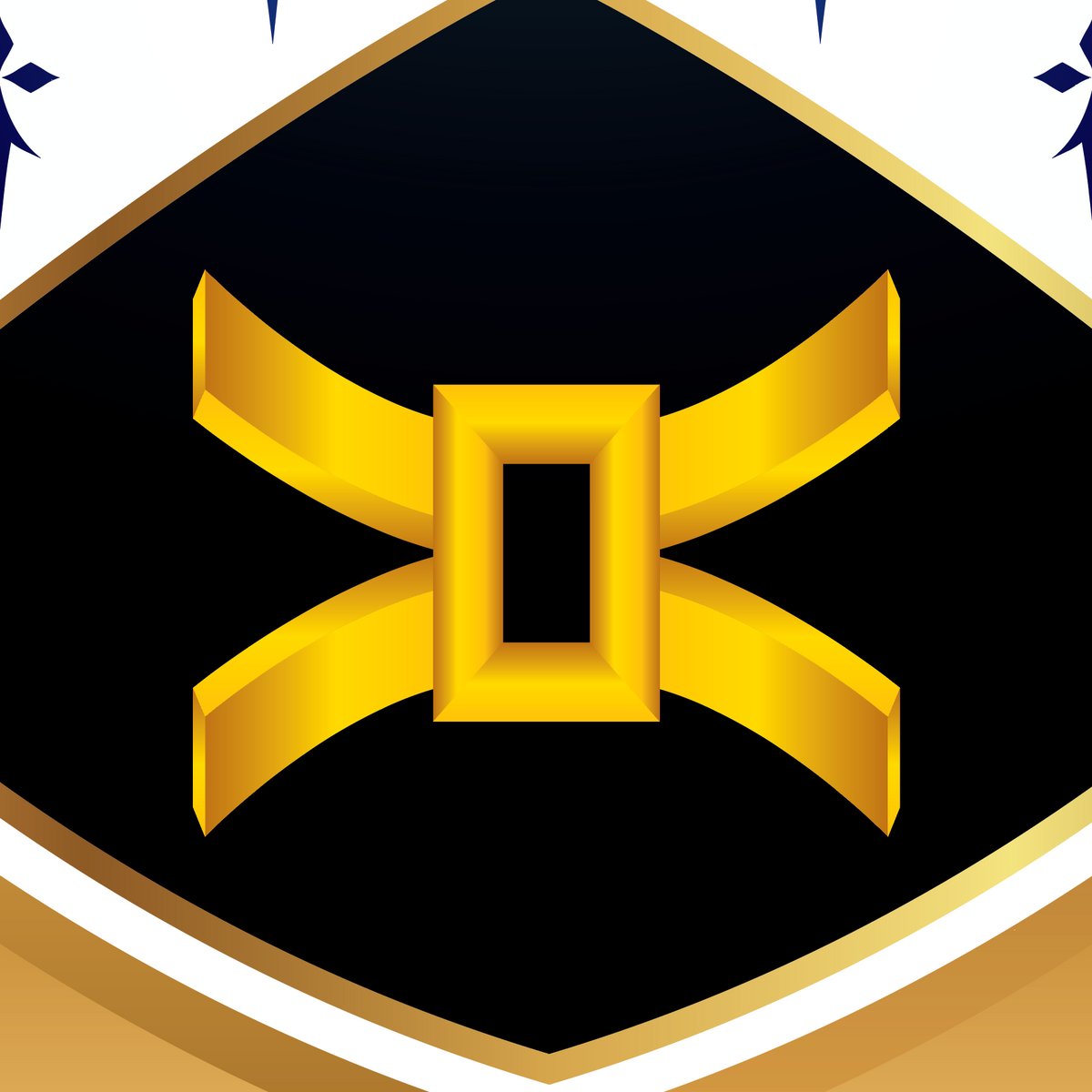 A closeup or the Turner coat of arms with a  gold millrind or iron mill-supports (fer-de-moline