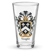 Vaughn Family Crest beer glass