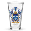 Vincent Family Crest beer glass