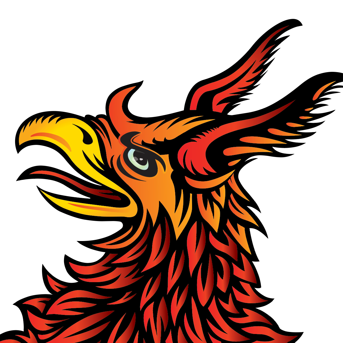 A close up of the Wagner coat of arms with a stylised illustration of a griffin head.