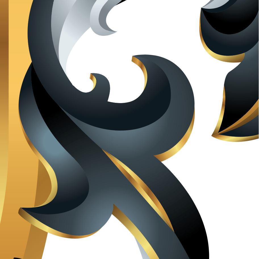 A closeup of the Walker Family Crest with flowing black and dark gray mantling on a white background.