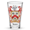 Walsh Family Crest beer glass