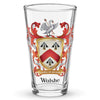 Walshe Family Crest beer glass