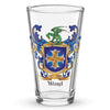 Ward Family Crest beer glass