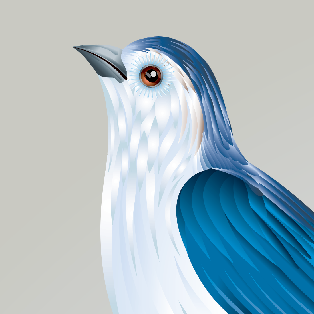 A closeup of the Watson Family Crest featuring a bird in profile against a plain light gray background.