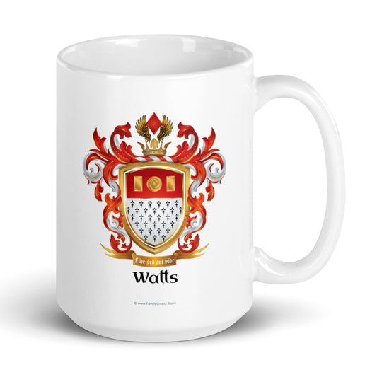 Watts Family Crest mug-Family Crests Store