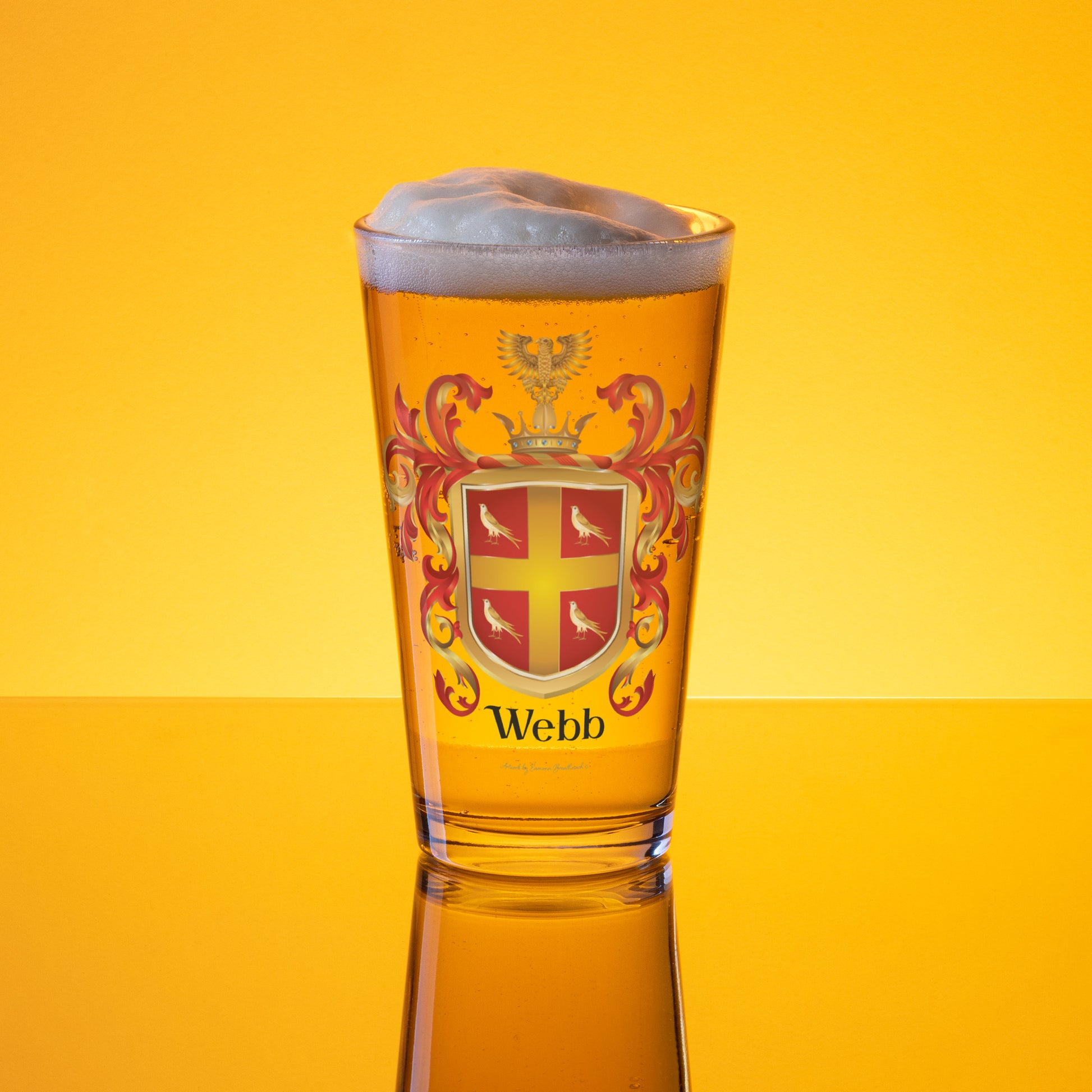 Webb Family Crest beer glass-Family Crests Store