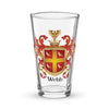 Webb Family Crest beer glass