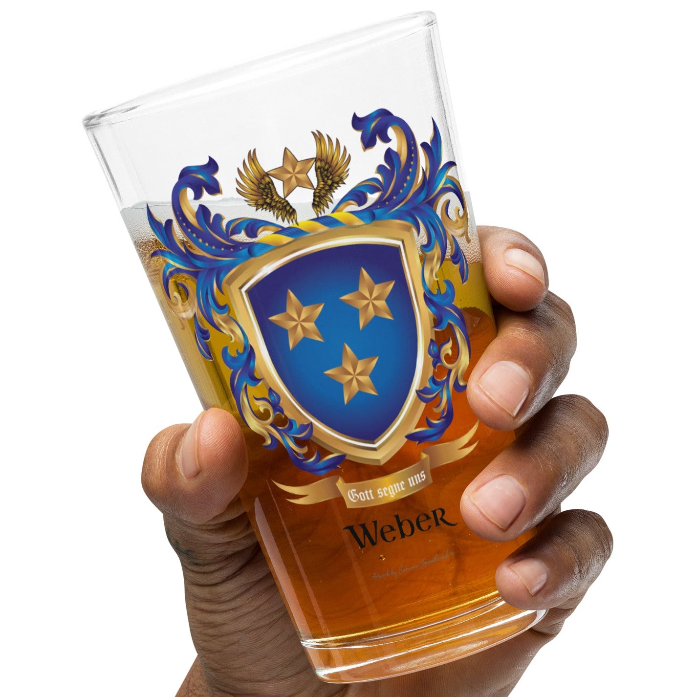 Weber Family Crest beer glass-Family Crests Store