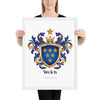 Welch Family Crest framed artprint - English origin