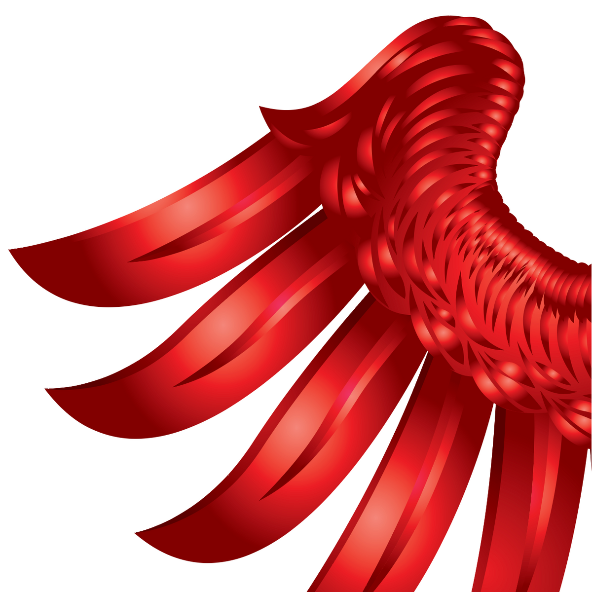 A close up of the Wheeler Family Crest featuring a red eagle wing on a plain white background.