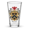 Wheeler Family Crest beer glass