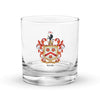 White Family Crest Rocks Glass