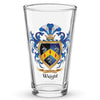 Wright Family Crest beer glass