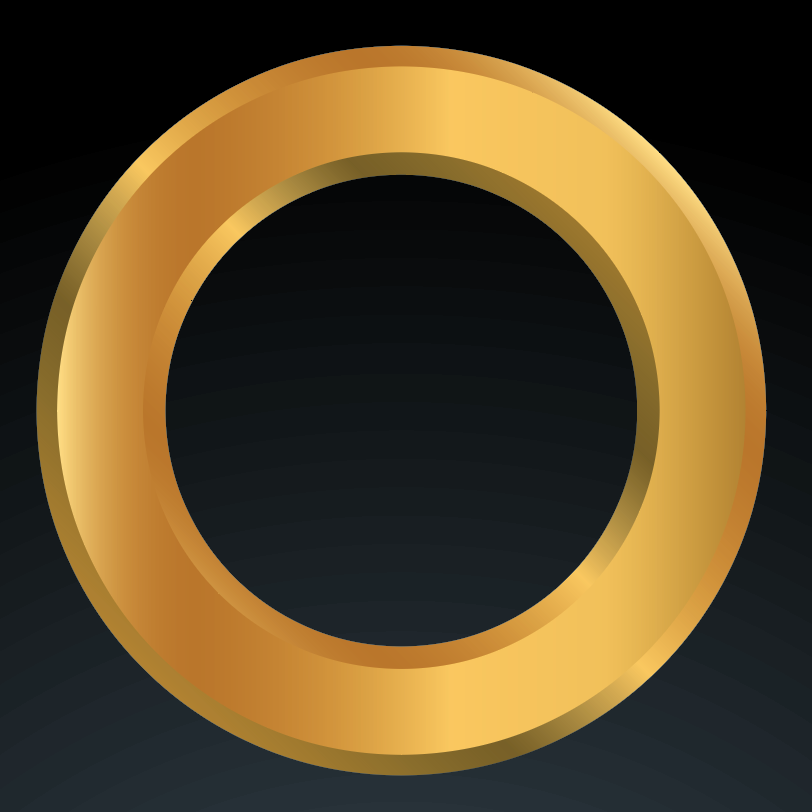 A close up of the Young-Family-Crest featuring a gold circle on a black background.