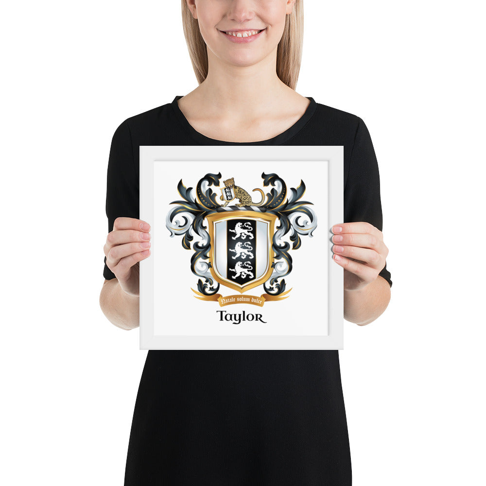 Taylor Family Crest framed artprint-Family Crests Store