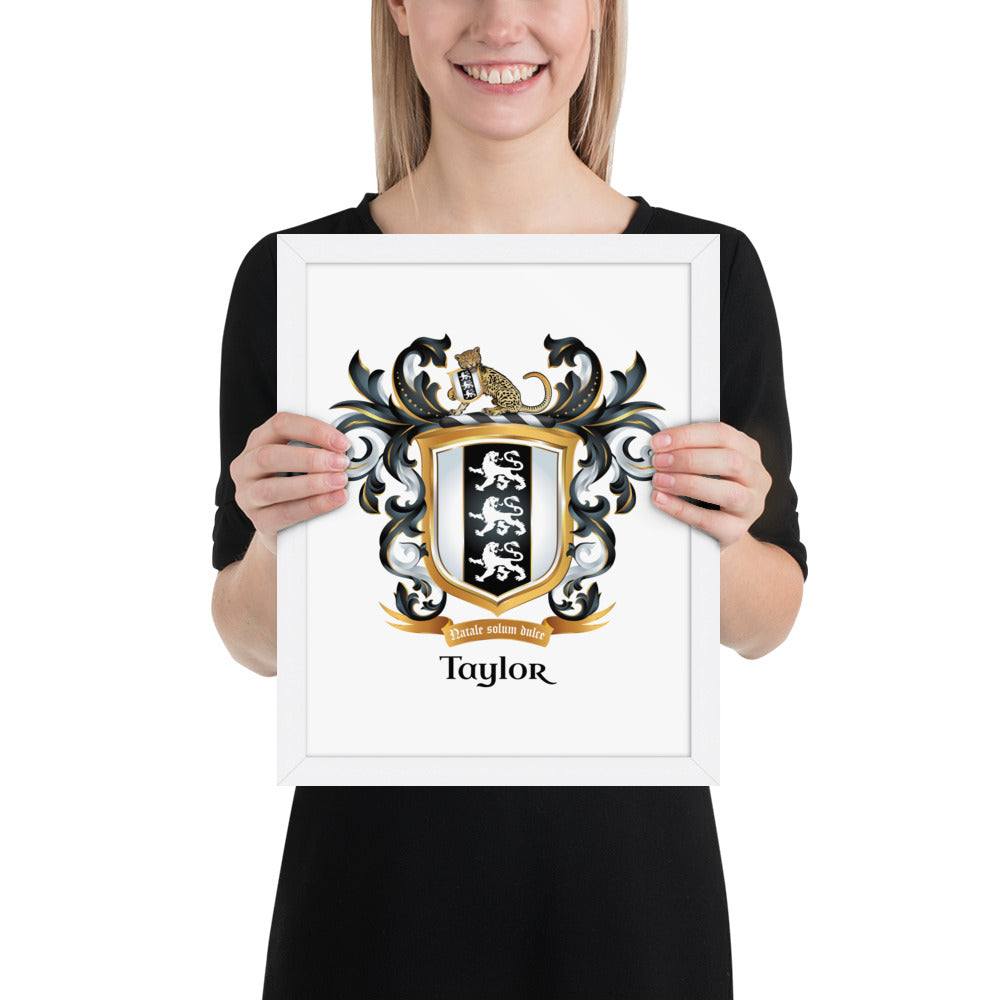 Taylor Family Crest framed artprint-Family Crests Store