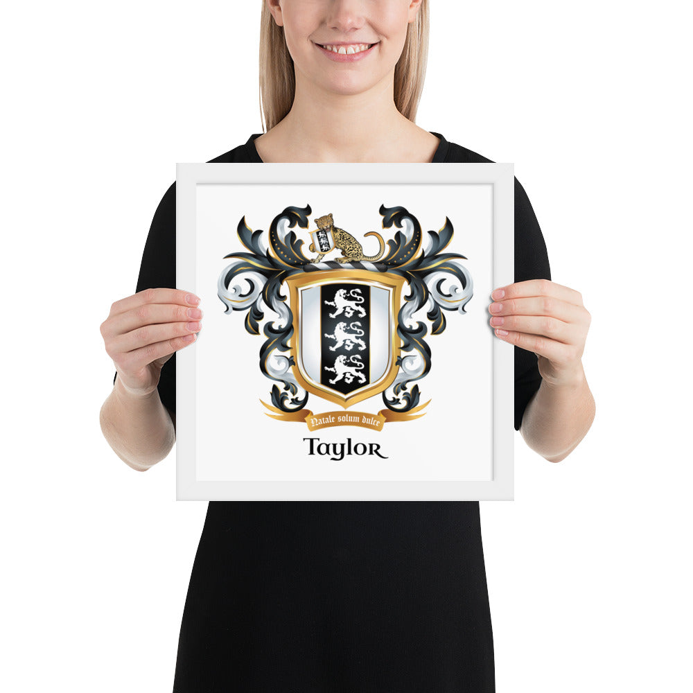 Taylor Family Crest framed artprint-Family Crests Store