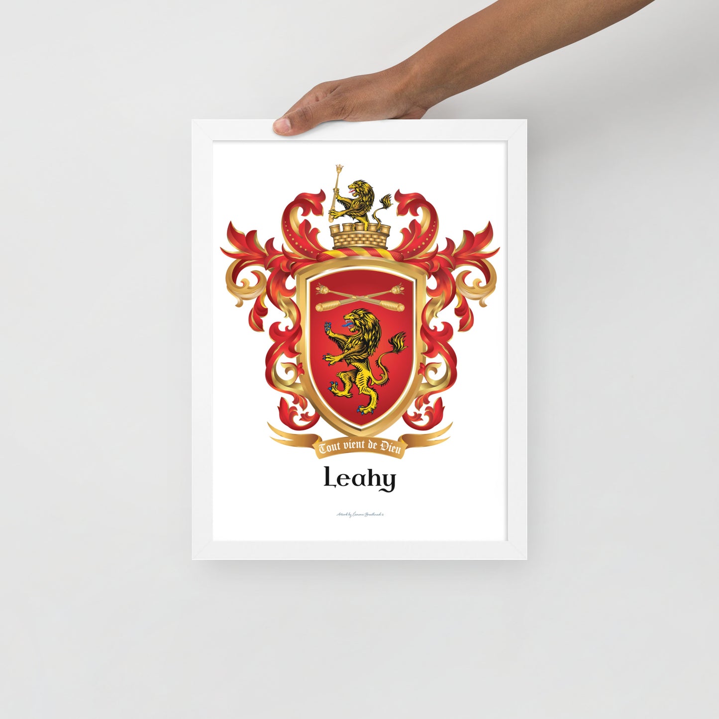 Leahy Family Crest framed artprint