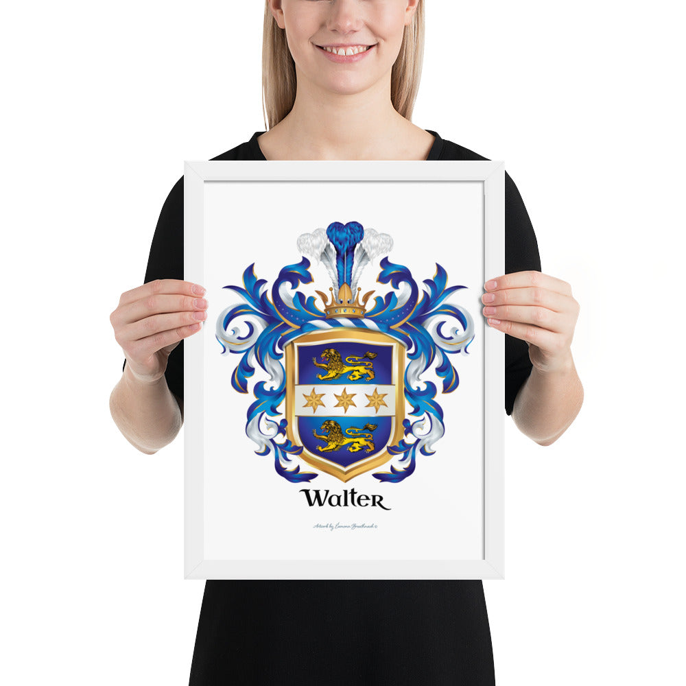 Walter Family Crest framed artprint-Family Crests Store