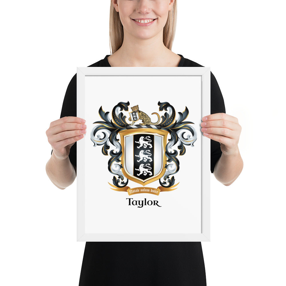 Taylor Family Crest framed artprint-Family Crests Store