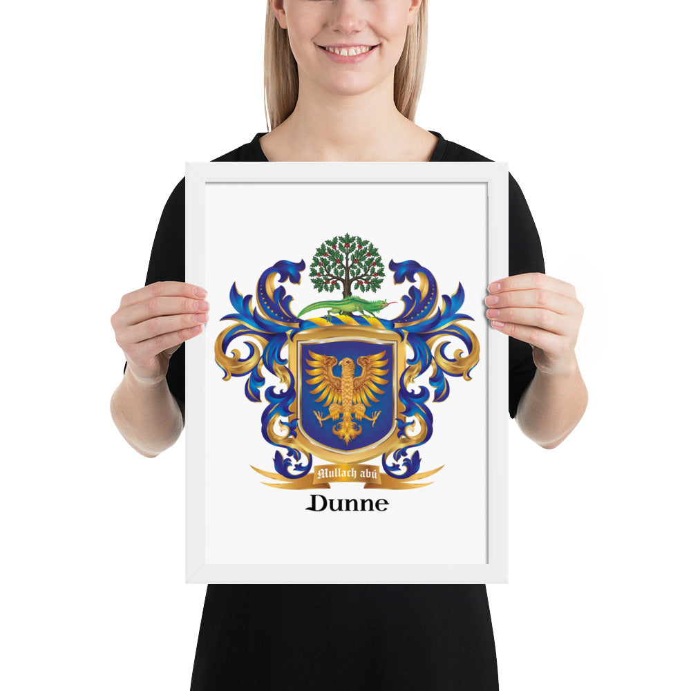Dunne Family Crest framed artprint-Family Crests Store