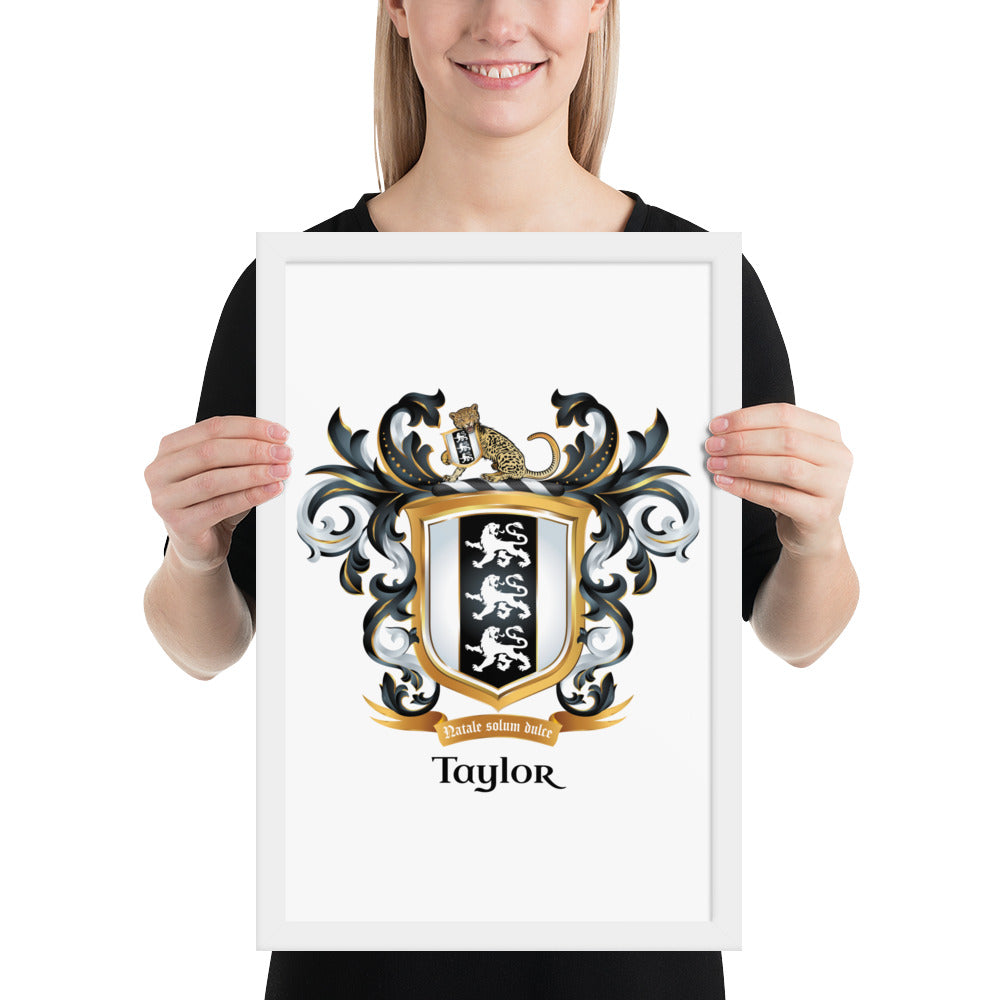 Taylor Family Crest framed artprint-Family Crests Store
