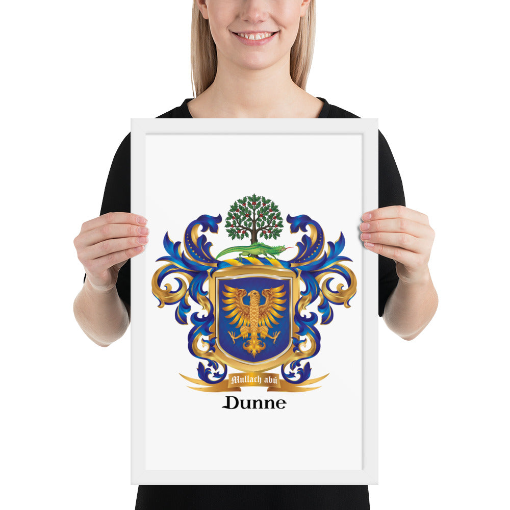 Dunne Family Crest framed artprint-Family Crests Store