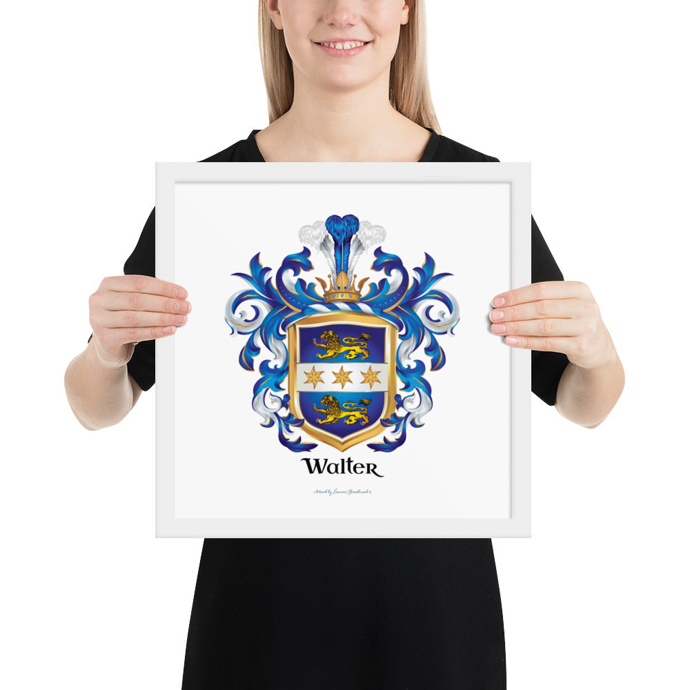 Walter Family Crest framed artprint-Family Crests Store