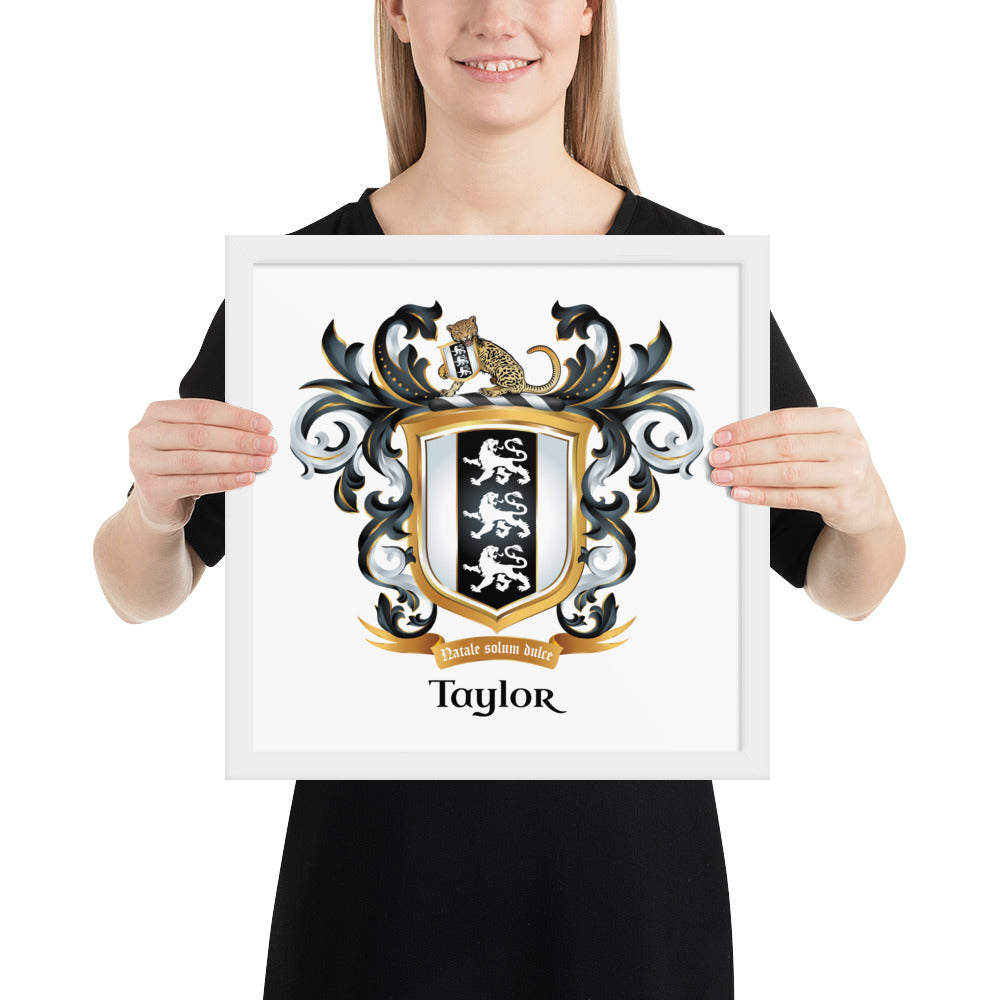 Taylor Family Crest framed artprint-Family Crests Store