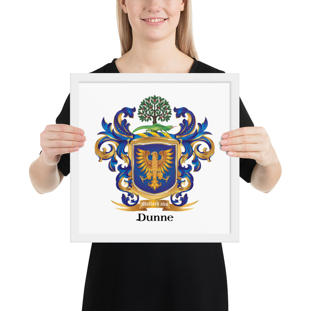 Dunne Family Crest framed artprint-Family Crests Store