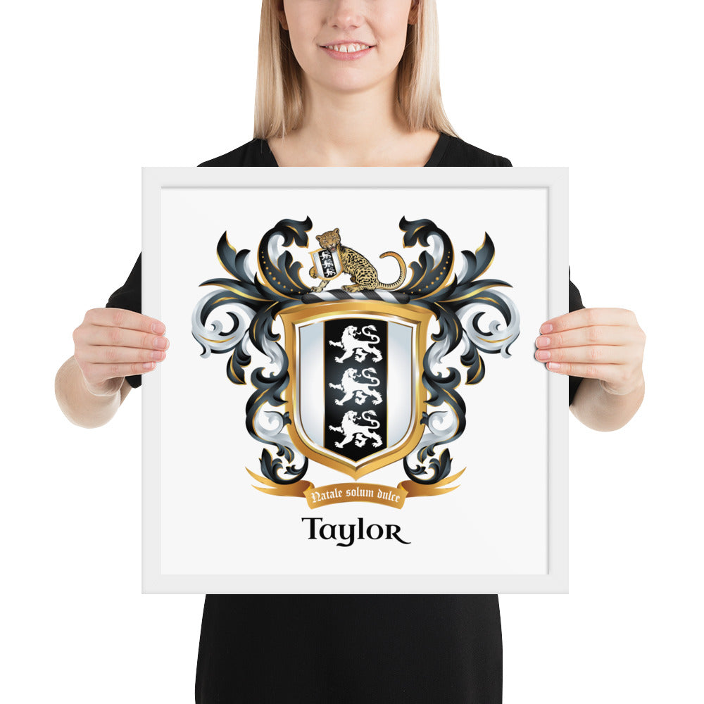 Taylor Family Crest framed artprint-Family Crests Store