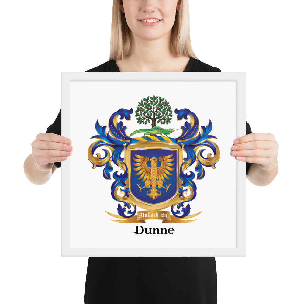Dunne Family Crest framed artprint-Family Crests Store