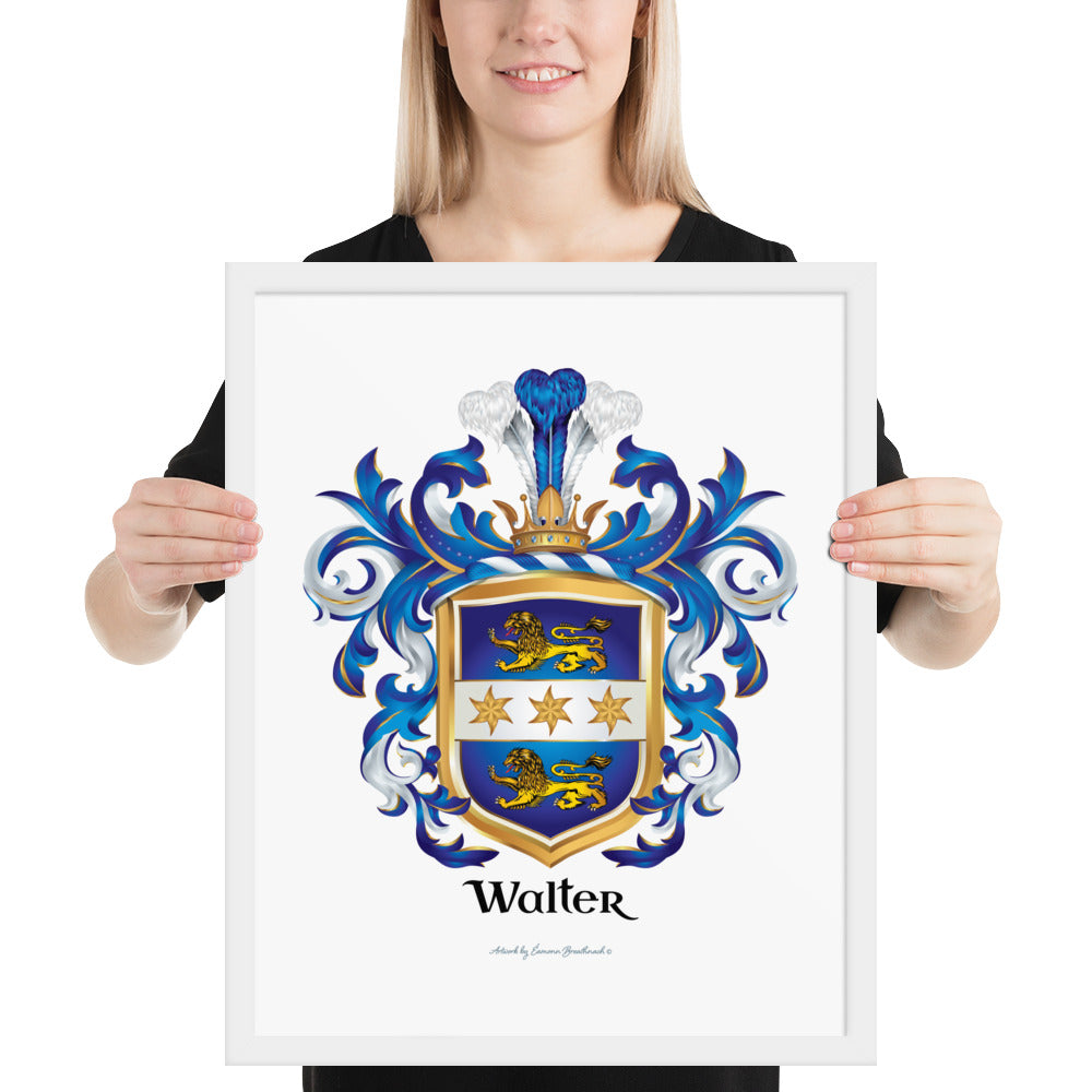 Walter Family Crest framed artprint-Family Crests Store