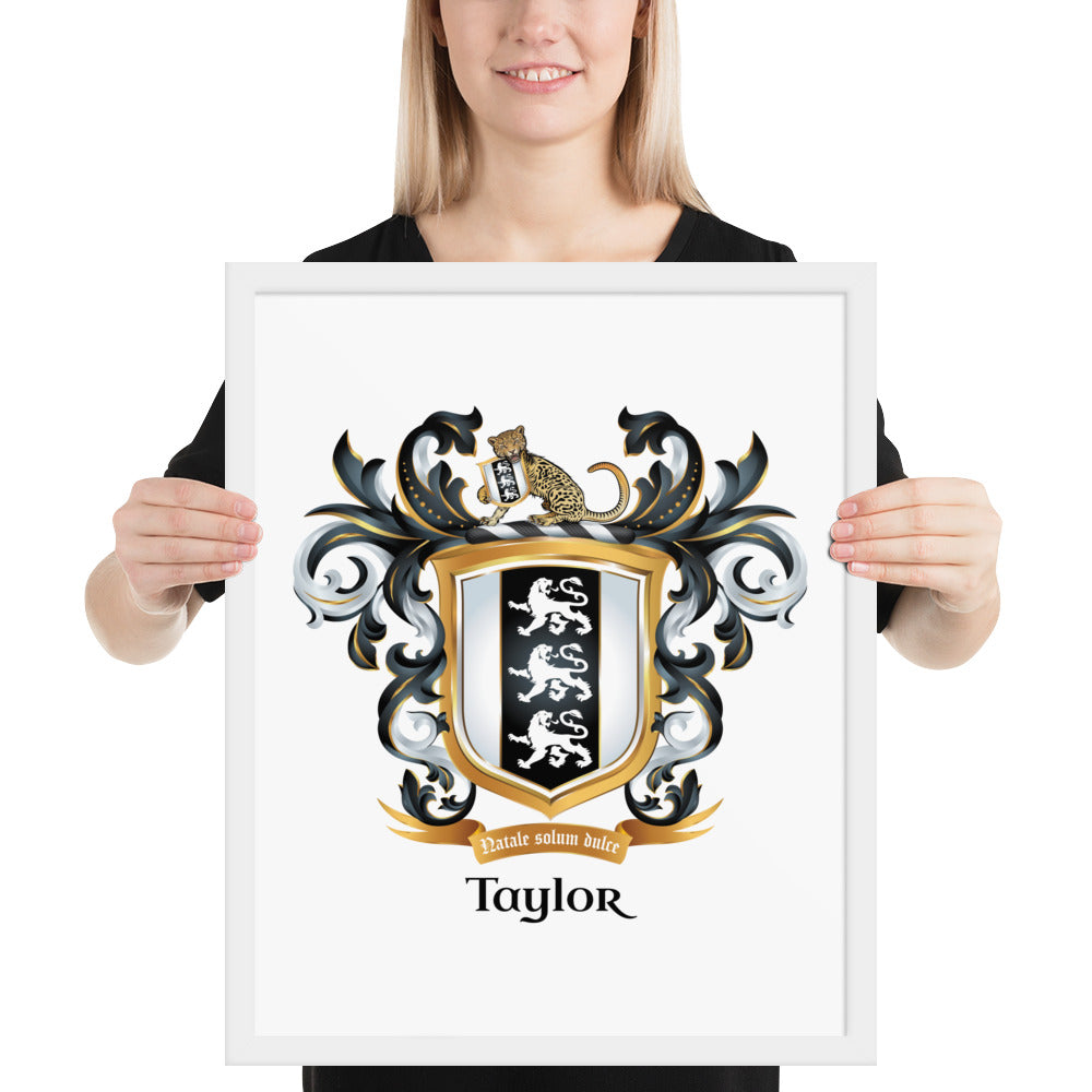 Taylor Family Crest framed artprint-Family Crests Store