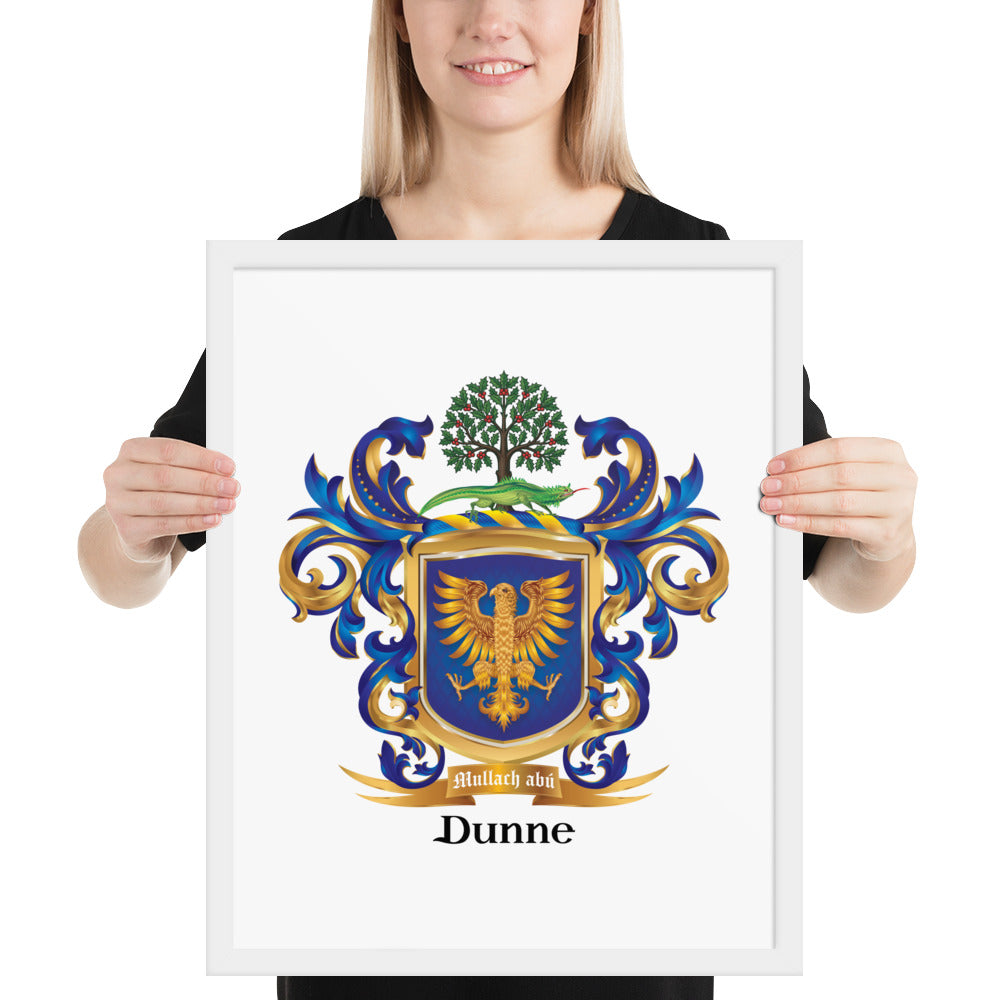 Dunne Family Crest framed artprint-Family Crests Store