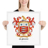 de Róiste Family Crest framed artprint